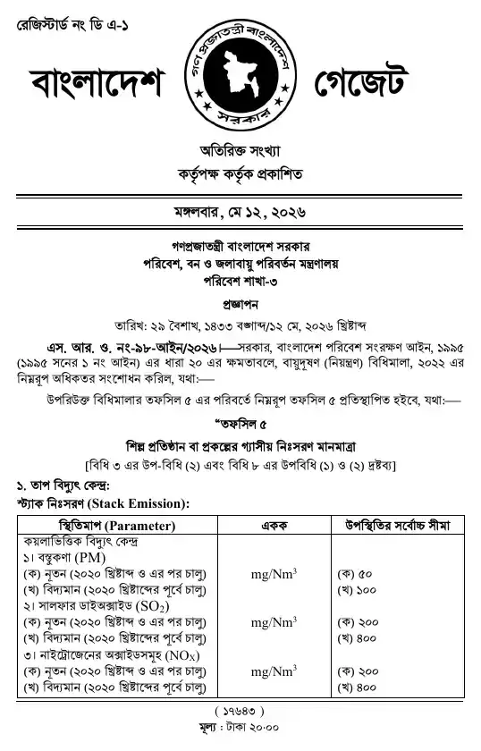 সংশোধনী — পৃষ্ঠা ১