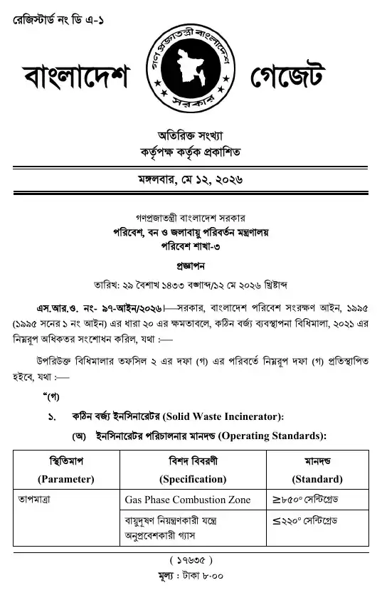 সংশোধনী — পৃষ্ঠা ১