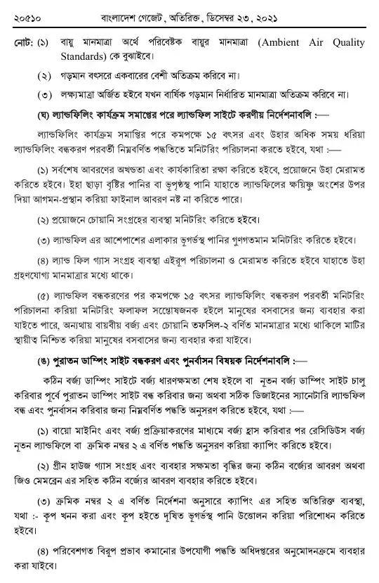 কঠিন বর্জ্য ব্যবস্থাপনা বিধিমালা, ২০২১ তফসিল — পৃষ্ঠা ২৪