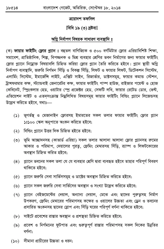 অগ্নি প্রতিরোধ ও নির্বাপণ বিধিমালা, ২০১৪ তফসিল — পৃষ্ঠা ৪৪