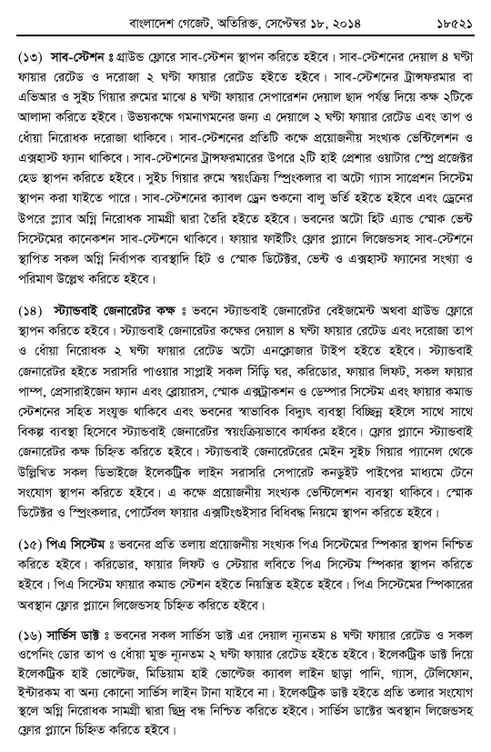 অগ্নি প্রতিরোধ ও নির্বাপণ বিধিমালা, ২০১৪ তফসিল — পৃষ্ঠা ৫১